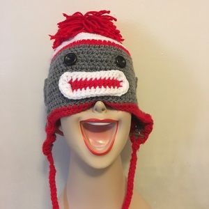 Sock Monkey Knitted Hat
